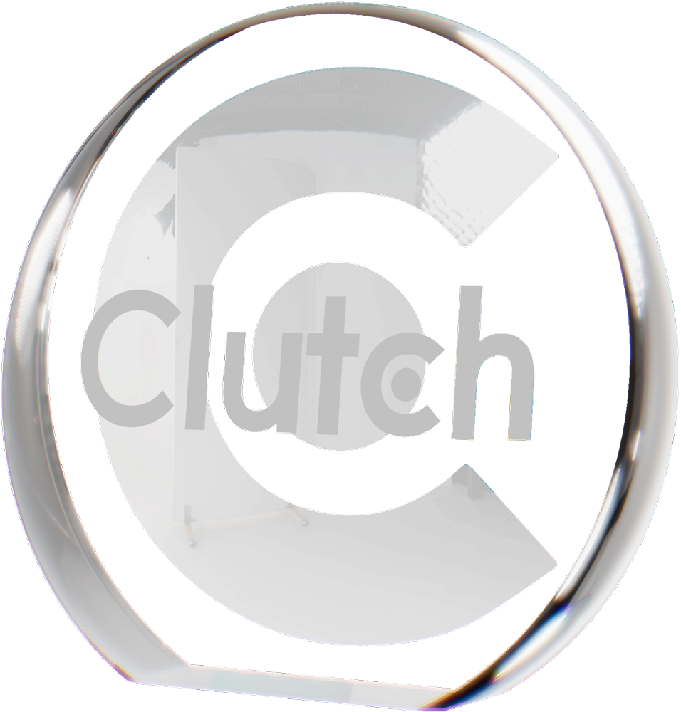Clear Clutch award with large C and text