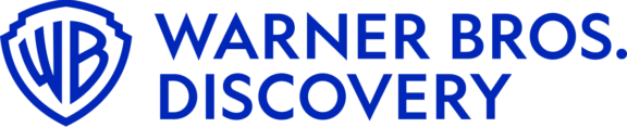 Warner Bros. Discovery logo in blue with shield icon