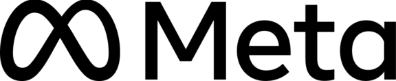 Meta logo with green infinity symbol and wordmark on a transparent background