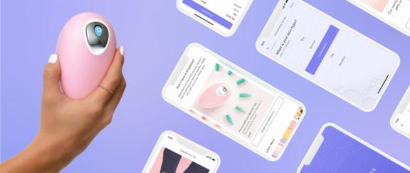Droplette D Cover Hand holding a pink device with floating mobile app screens
