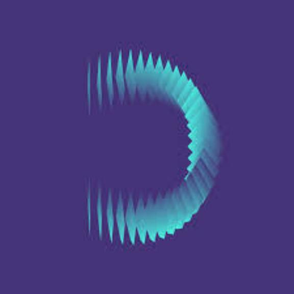 Images Abstract turquoise segmented arc on a purple background