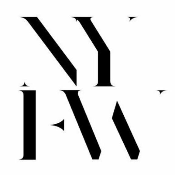Y Qdt F g 400x400 Stylized NYFW logo in black on a white background