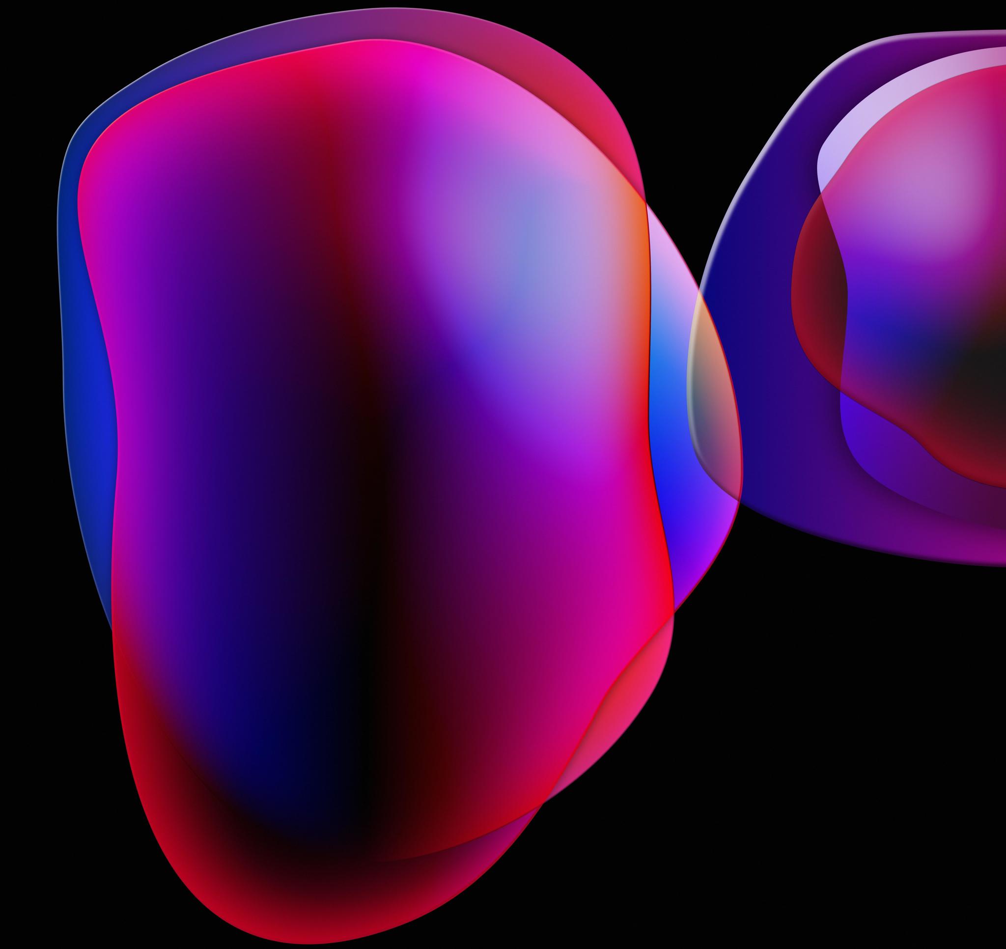 Abstract red and purple gradient forms on black