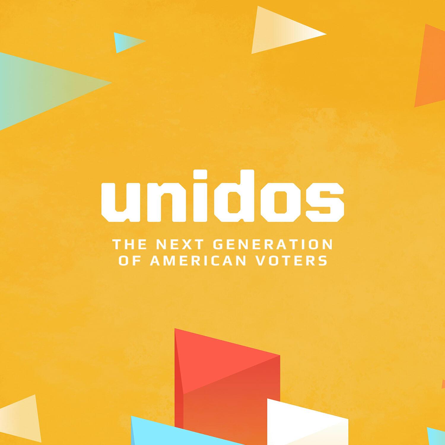 Unidos: The Next Generation of American Voters text on yellow background