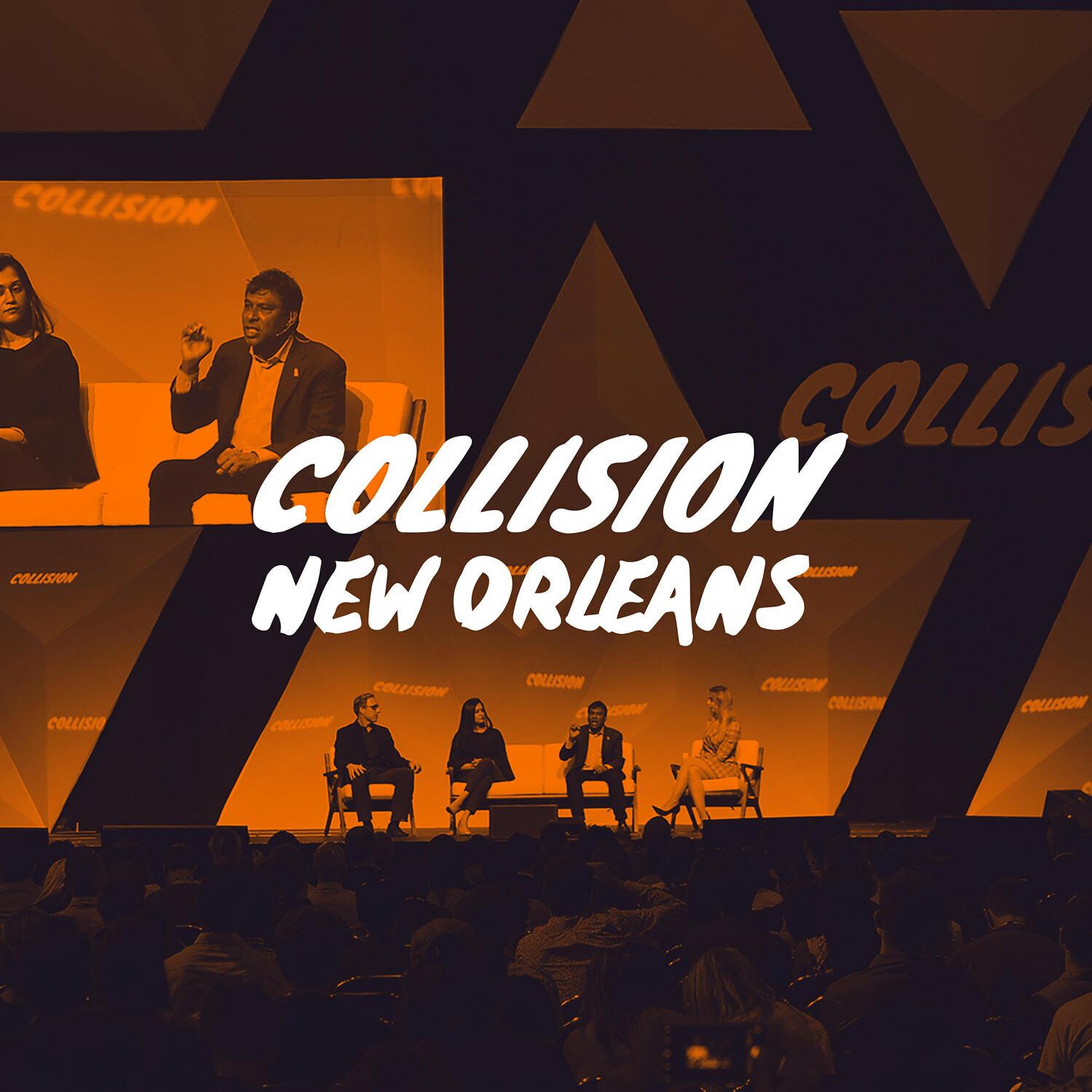 Collision New Orleans conference stage with panelists and audience