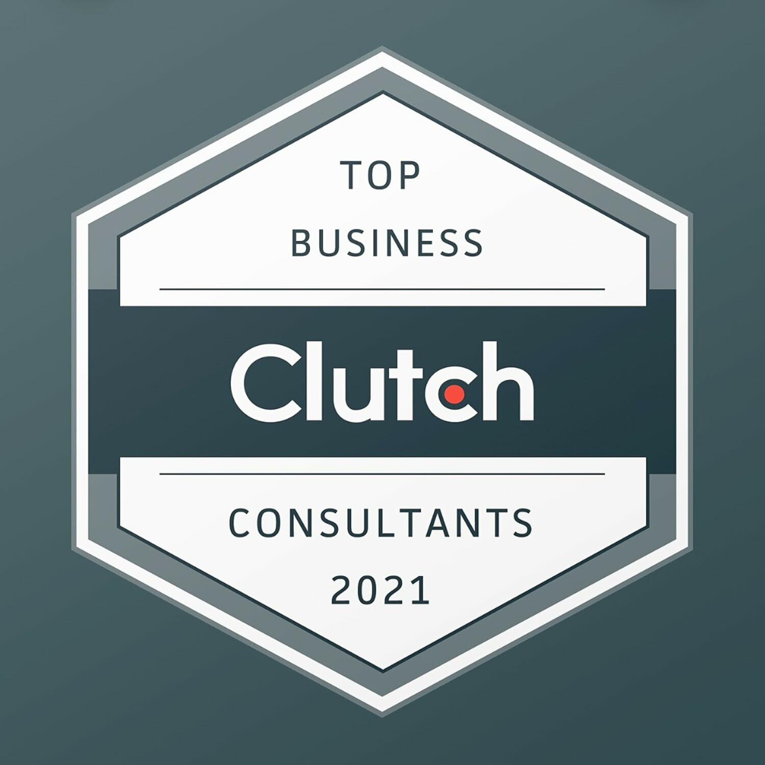 Clutch Top Business Consultants 2021 badge
