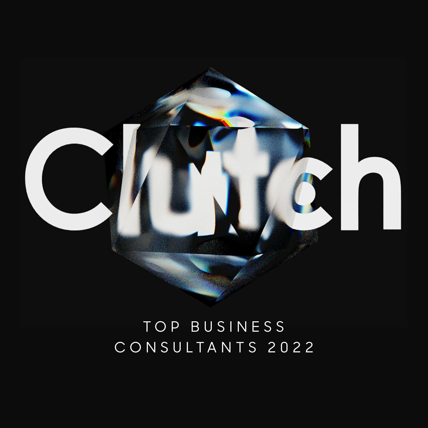 Clutch Top Business Consultants 2022 graphic with crystal