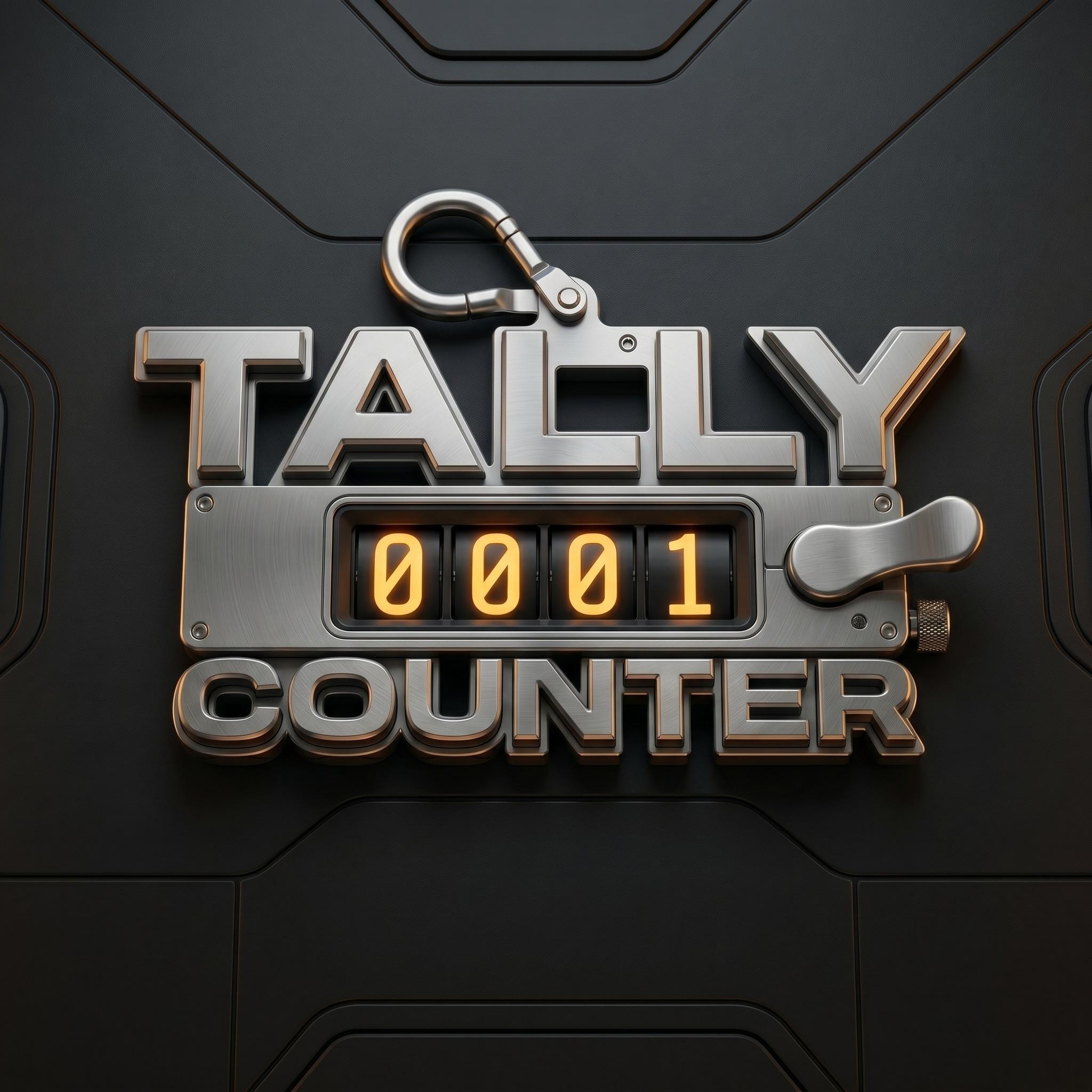 Metallic Tally Counter title graphic with a counter reading 0001