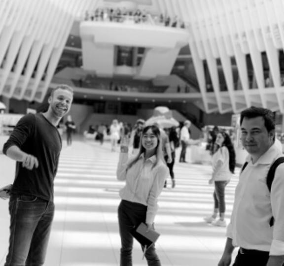Screen Shot 2023 01 26 at 4 16 1 Black-and-white photo of three people inside the Oculus at the World Trade Center