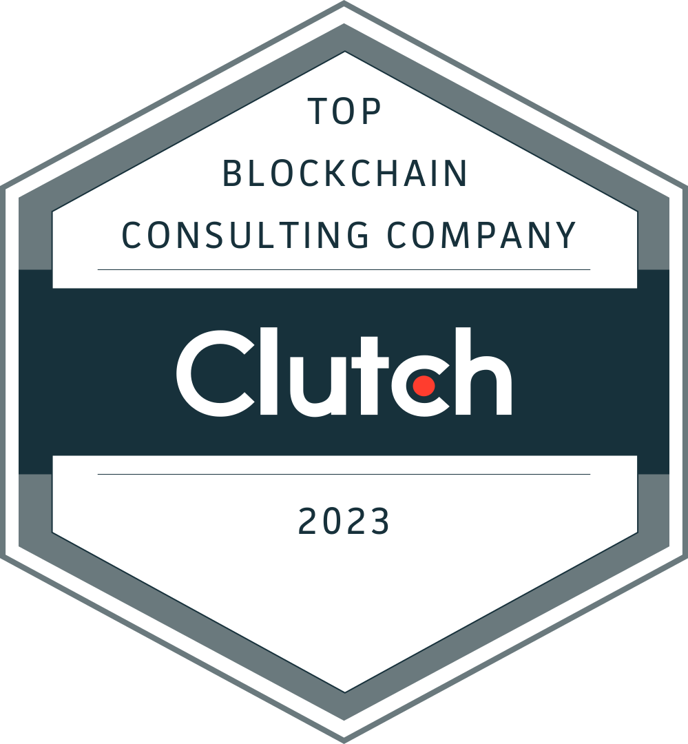 Clutch 2023 Top Blockchain Consulting Company badge